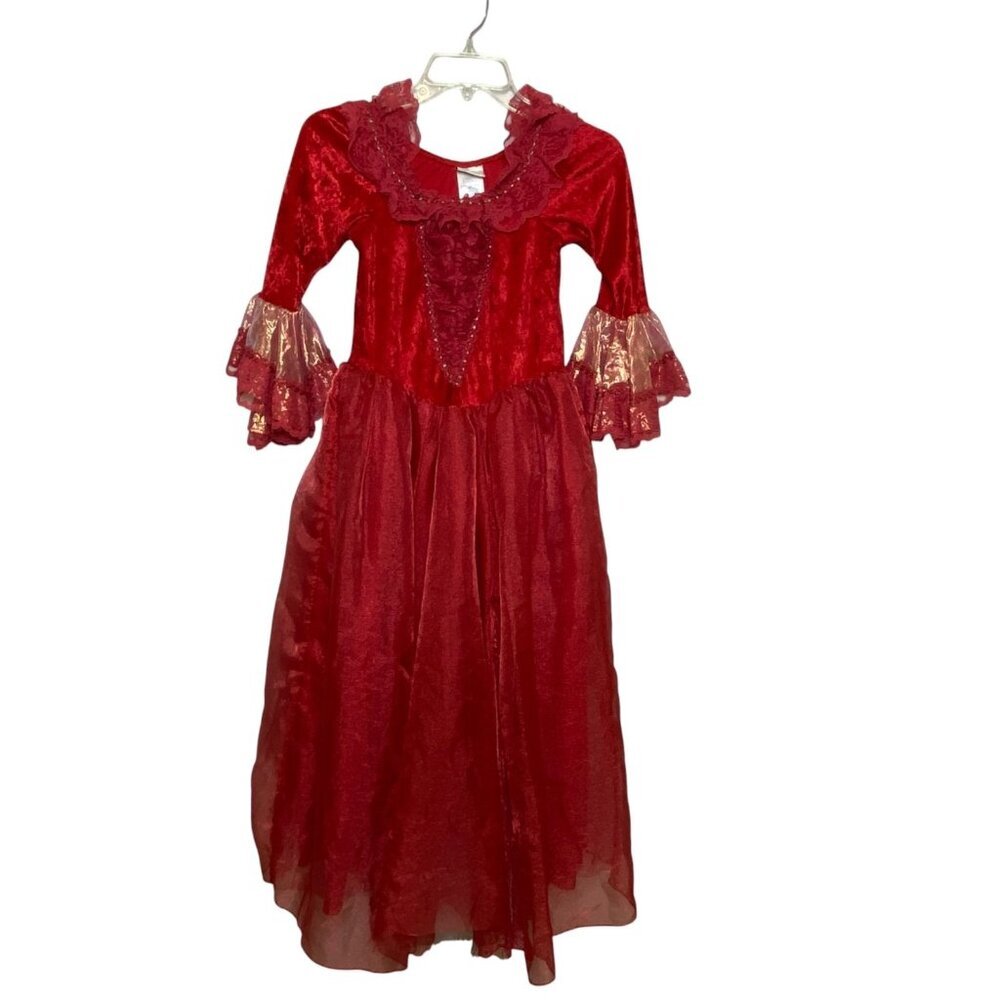Disney Store Princess Belle Christmas Dress Gown Girls Size L 10 / 12 NO Hood